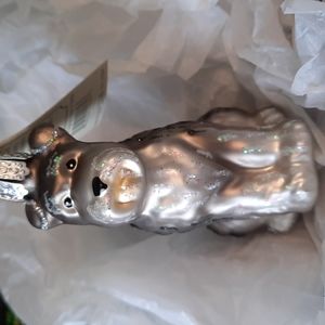 Schnauzer Dog Old World Christmas Glass Ornament Breeder Pet Dog Lover Heirloom